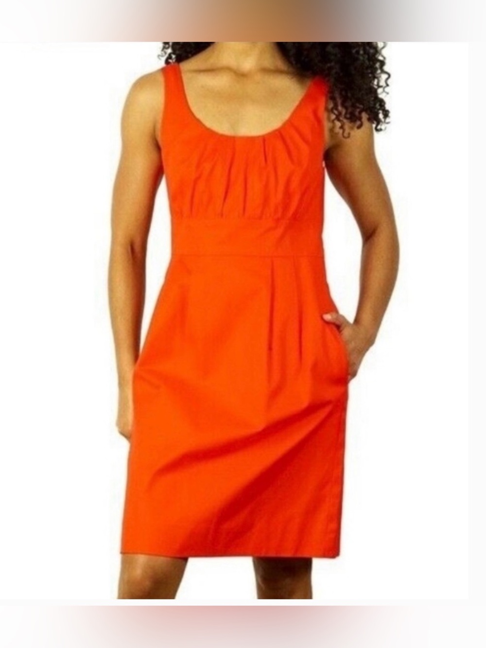 J. Crew Suiting Size 10 Orange Sheath Dress Pleated Career Work Office